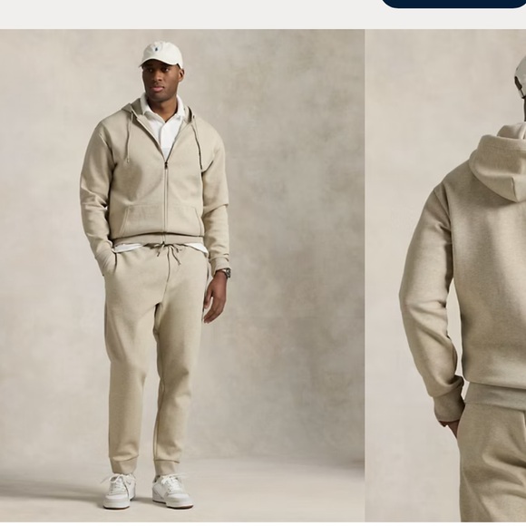 POLO Ralph Lauren Double Knit Full Zip Hoodie and Jogger Set - Picture 1 of 11